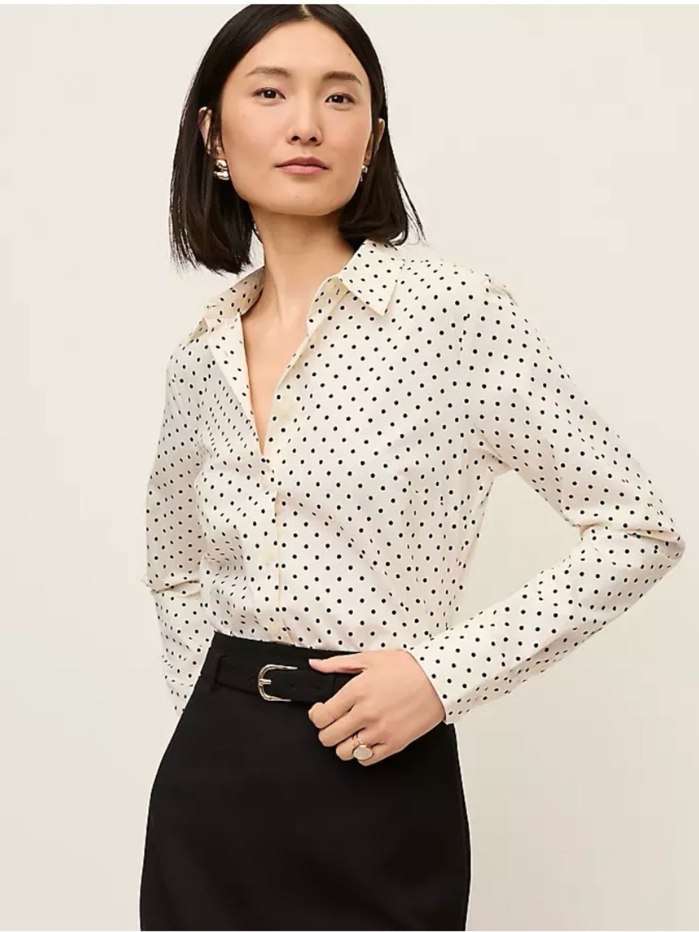 Banana Republic No-Iron Tailored-Fit Geo Dot Button-Down Shirt Size 8 NWT